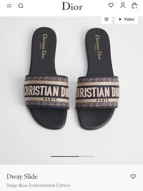 Dior women’s deep blue Dway slide